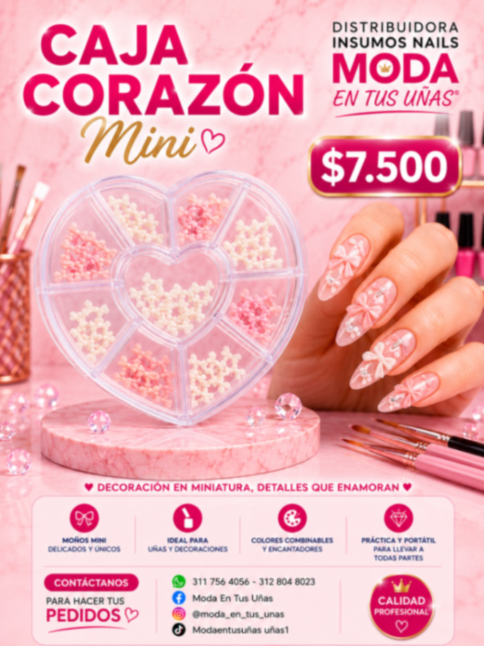 Cajita Corazón Moñoz mini Pastel ✨