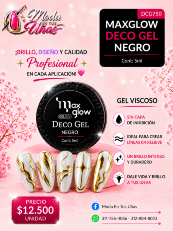 Gel Relieve color negro