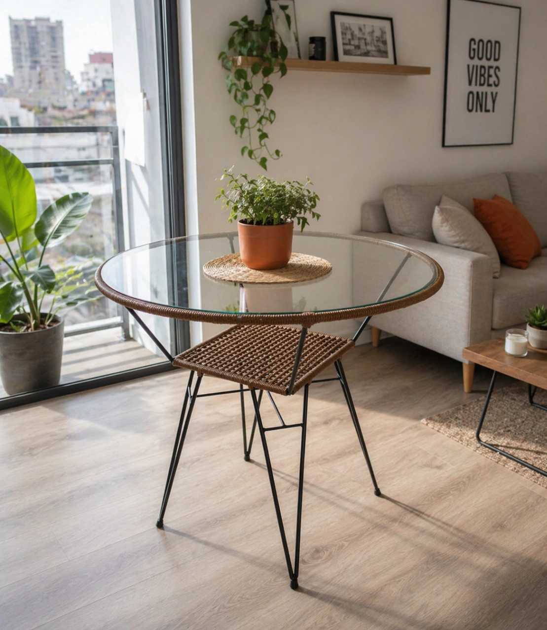 Mesa Londres Comedor Redonda 80 cm Sin Vidrio