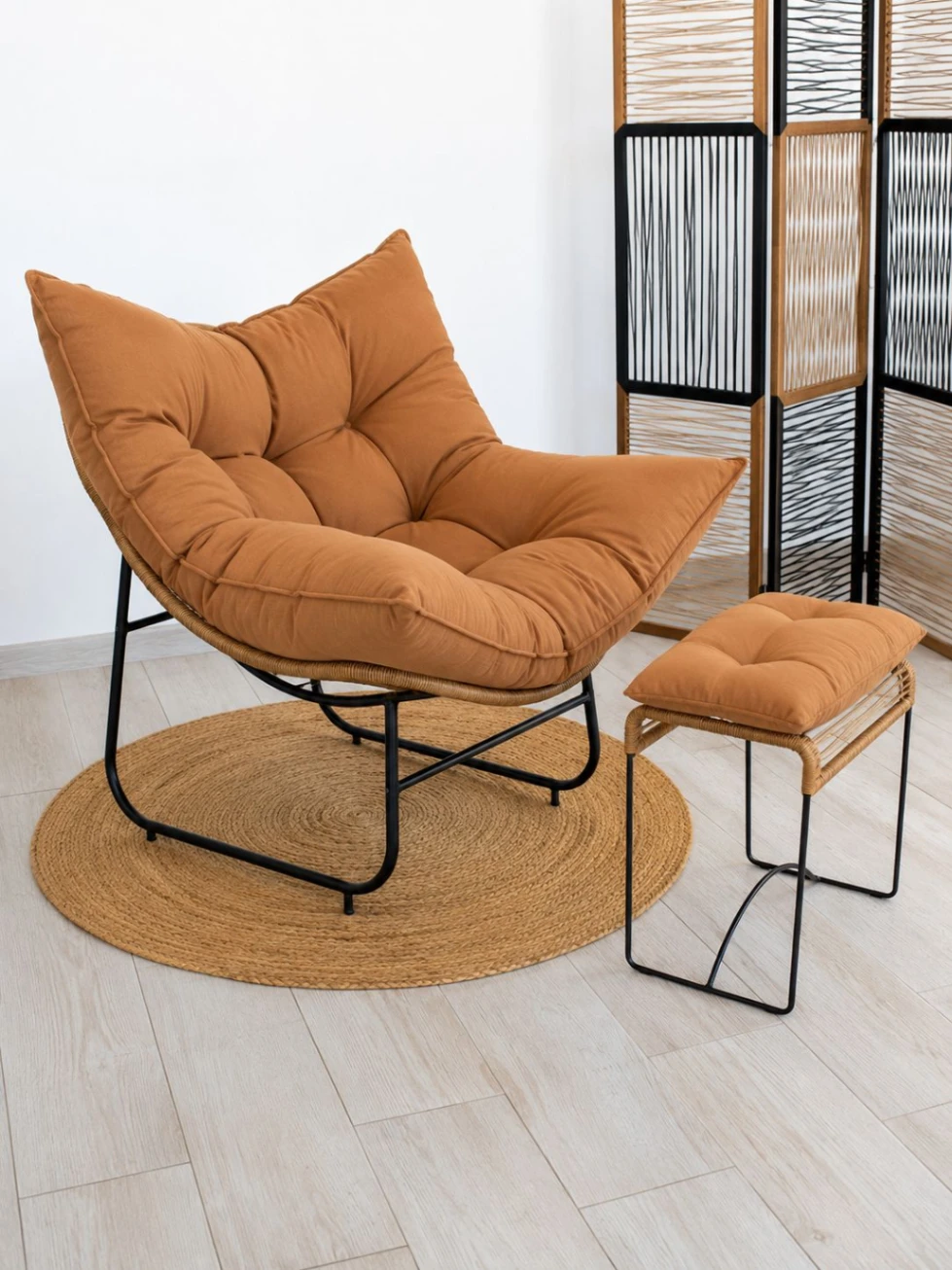 Sillon Homero con apoya pie (Almohadon Terrracota)