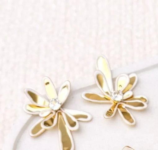 ARETES PETALOS DORADOS