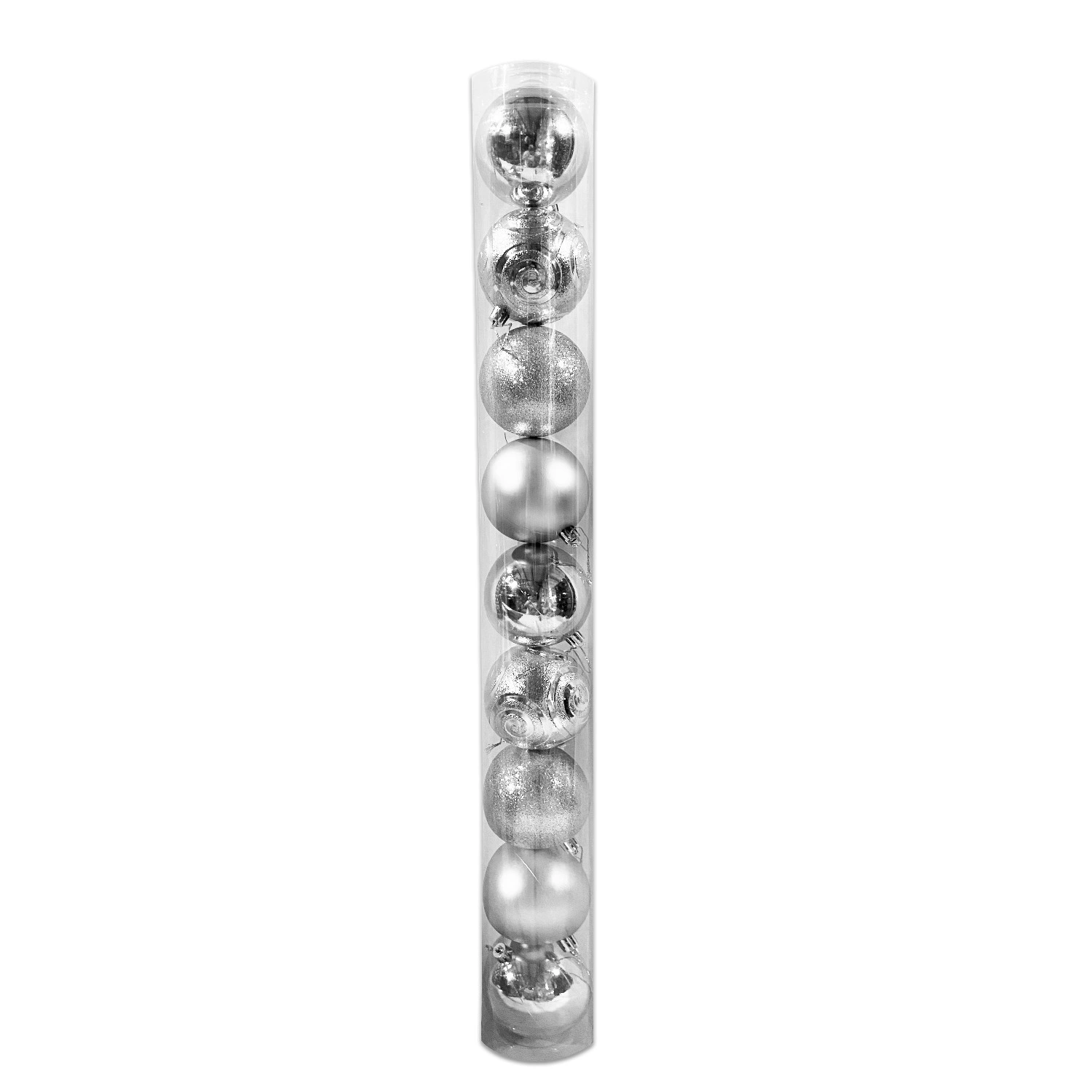 NA-B-105P BOLA NAVIDEÑA PLATEADA 8CM X 9