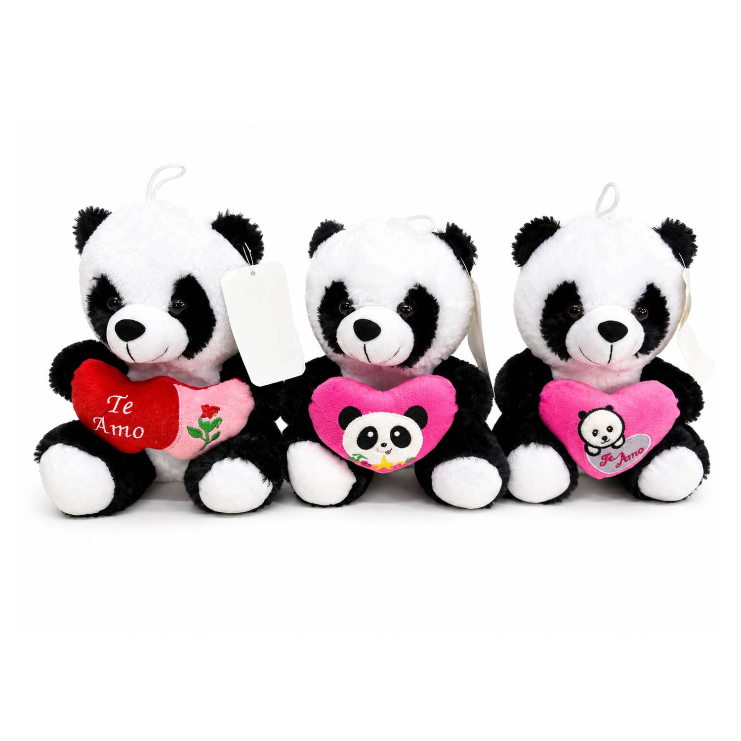 CS-14391 PELUCHE OSO PANDA CON CORAZON TE AMO 21 CM