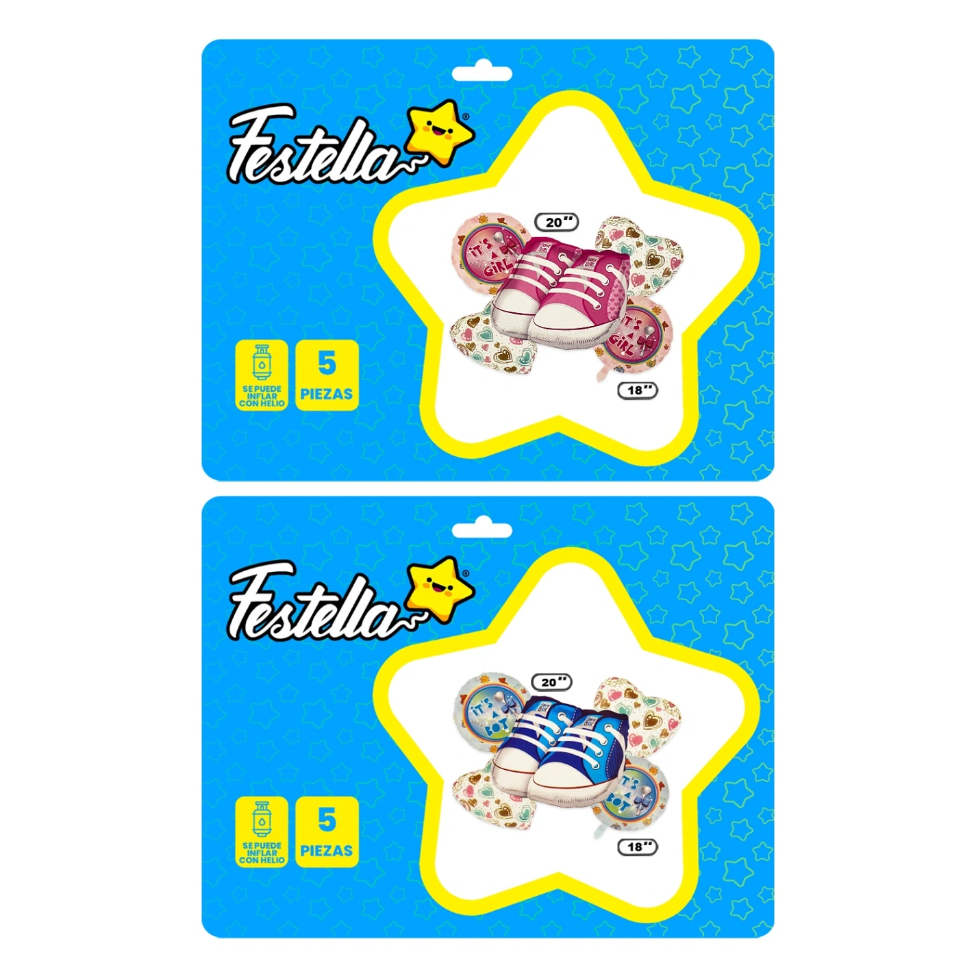 CS-12018 KIT GLOBO ZAPATO NIÑO Y NIÑA