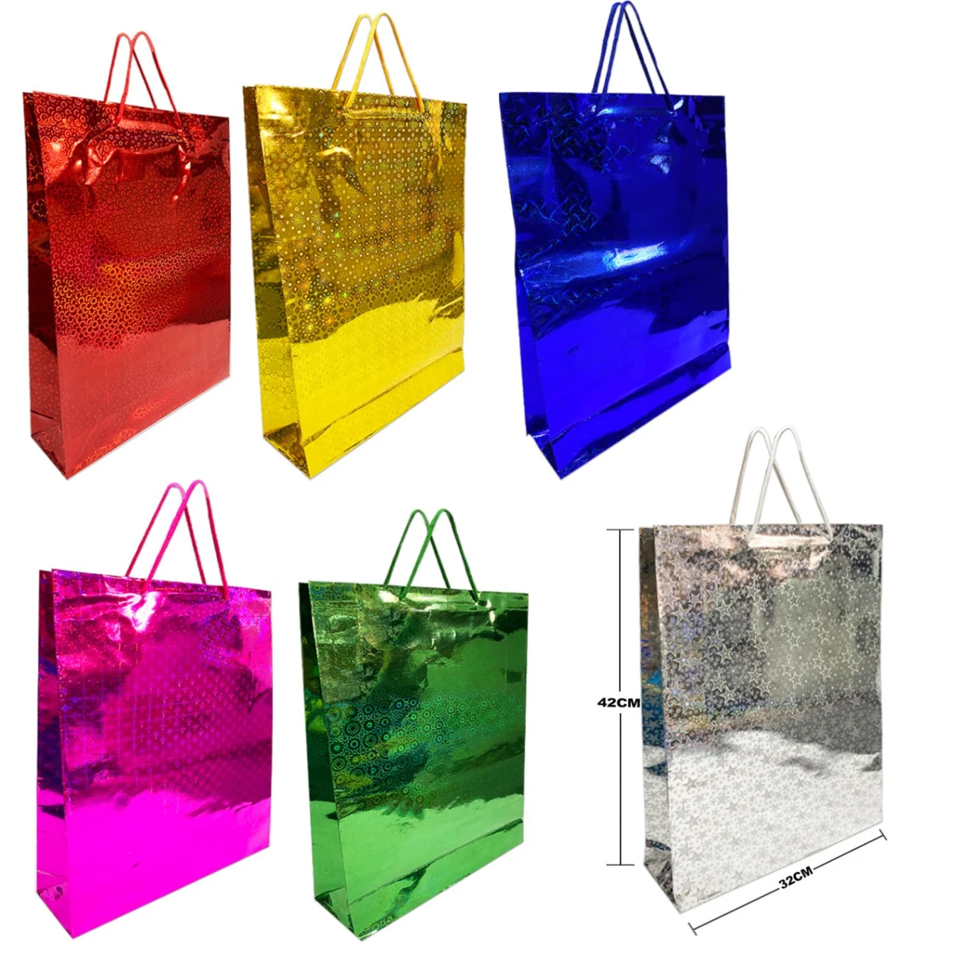 CS-1308-2-1 BOLSA REGALO HOLOGRAMA 32*45*9 CM UND