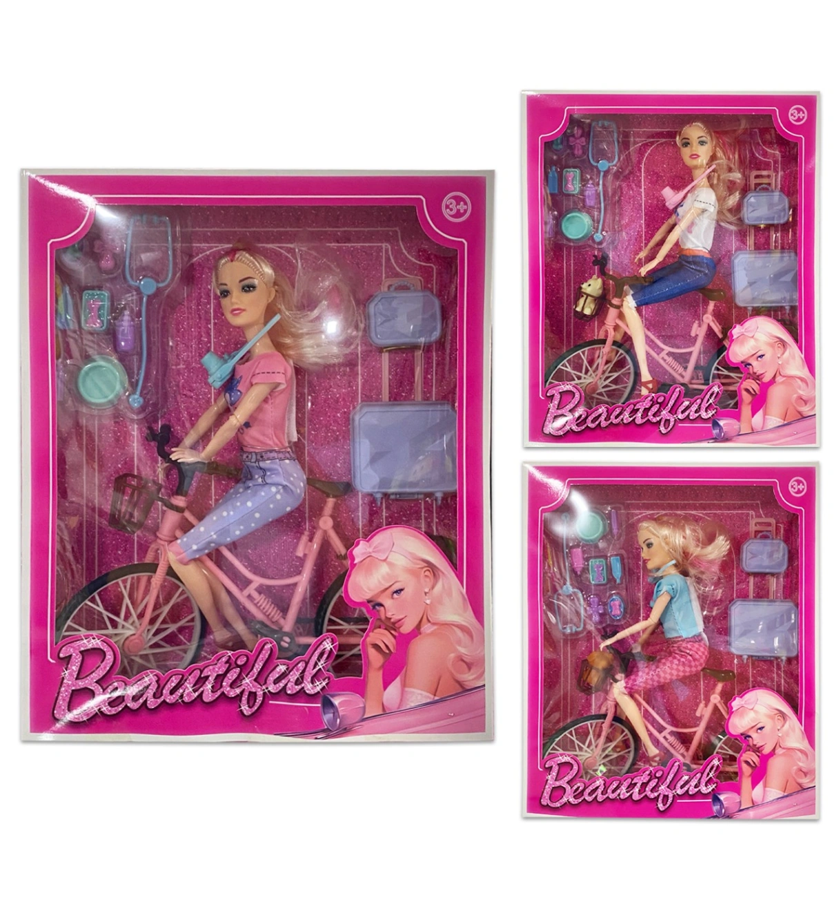 ML-324-1 MUÑECA VETERINARIA CON BICICLETA
