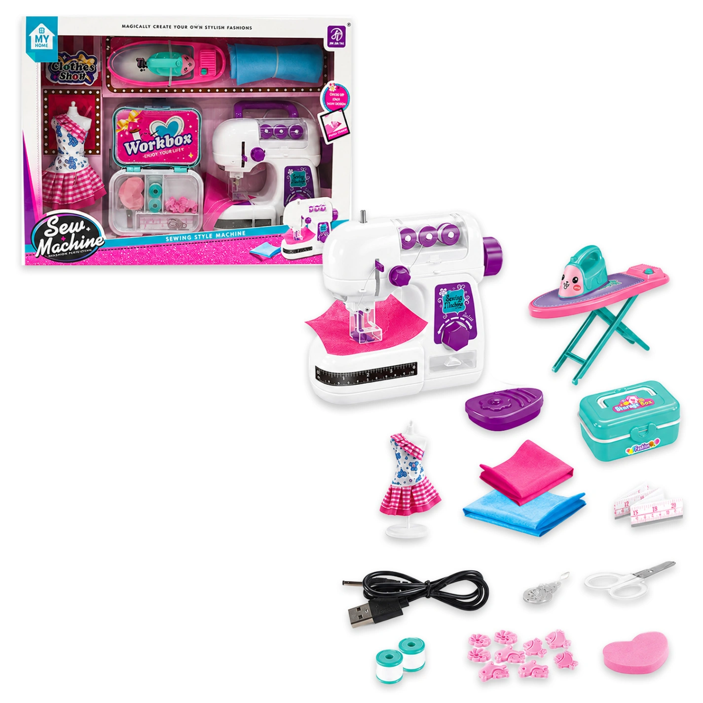 7826-1 SET MAQUINA DE COSER CON ACCESORIOS (PILAS/USB)
