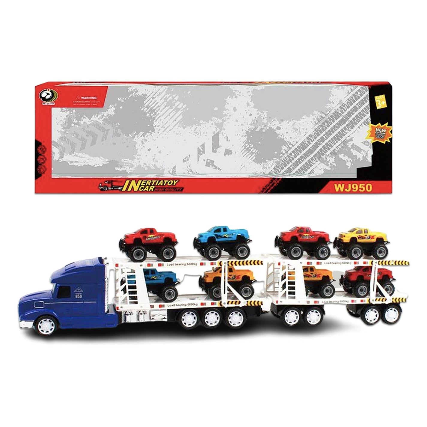 WJ950-777W CARRO DE REMOLQUE CON VEHICULOS EN CAJA