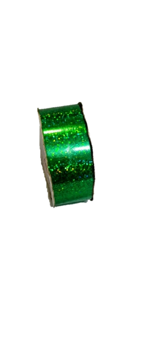 CH25-001 CINTA HOLOGRAFICA VERDE HEXAGONOS