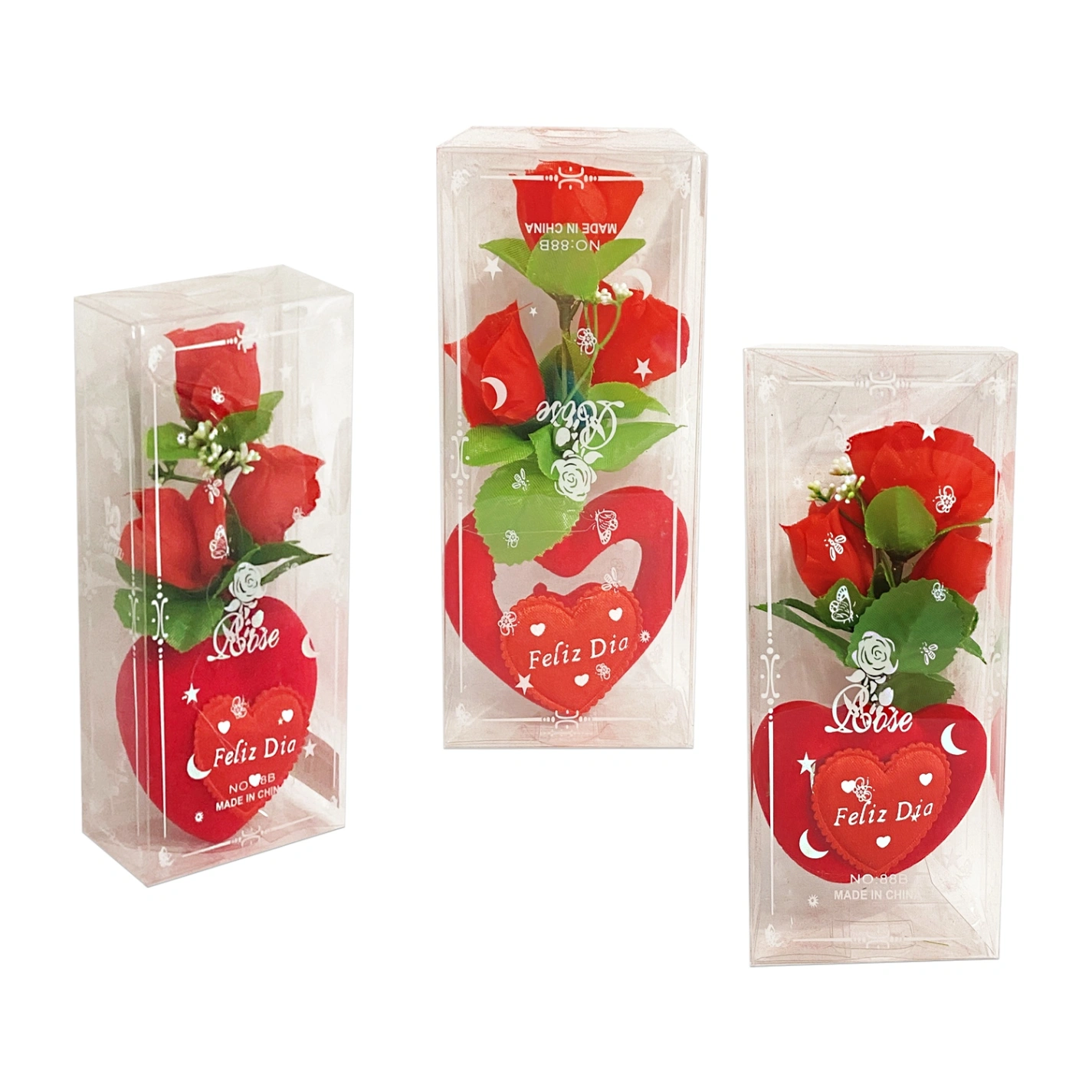 CS-10983 Adorno Rosa con Corazon Blister