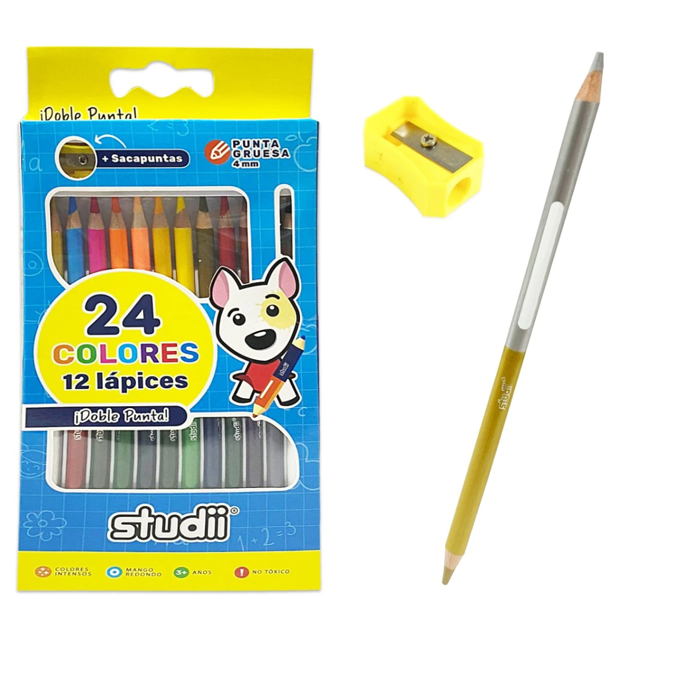 STD235 CAJA DE COLORES DOBLE PUNTA X 12