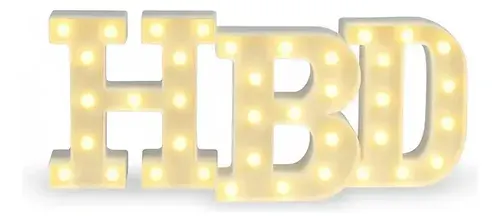PI663 LETRAS HBD LUMINOSO X 3 UND