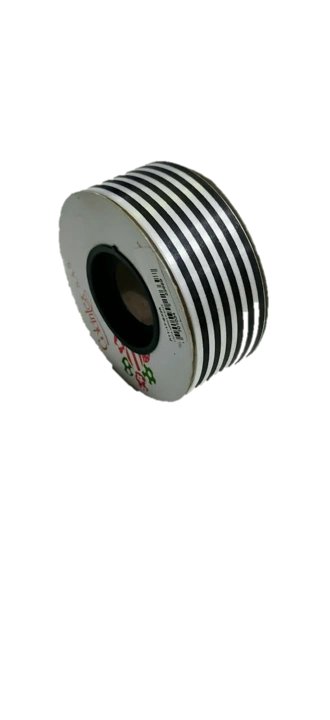 CE9X25|P11-17 CINTA ESTAMPADA LINEAS NEGRO PLATA