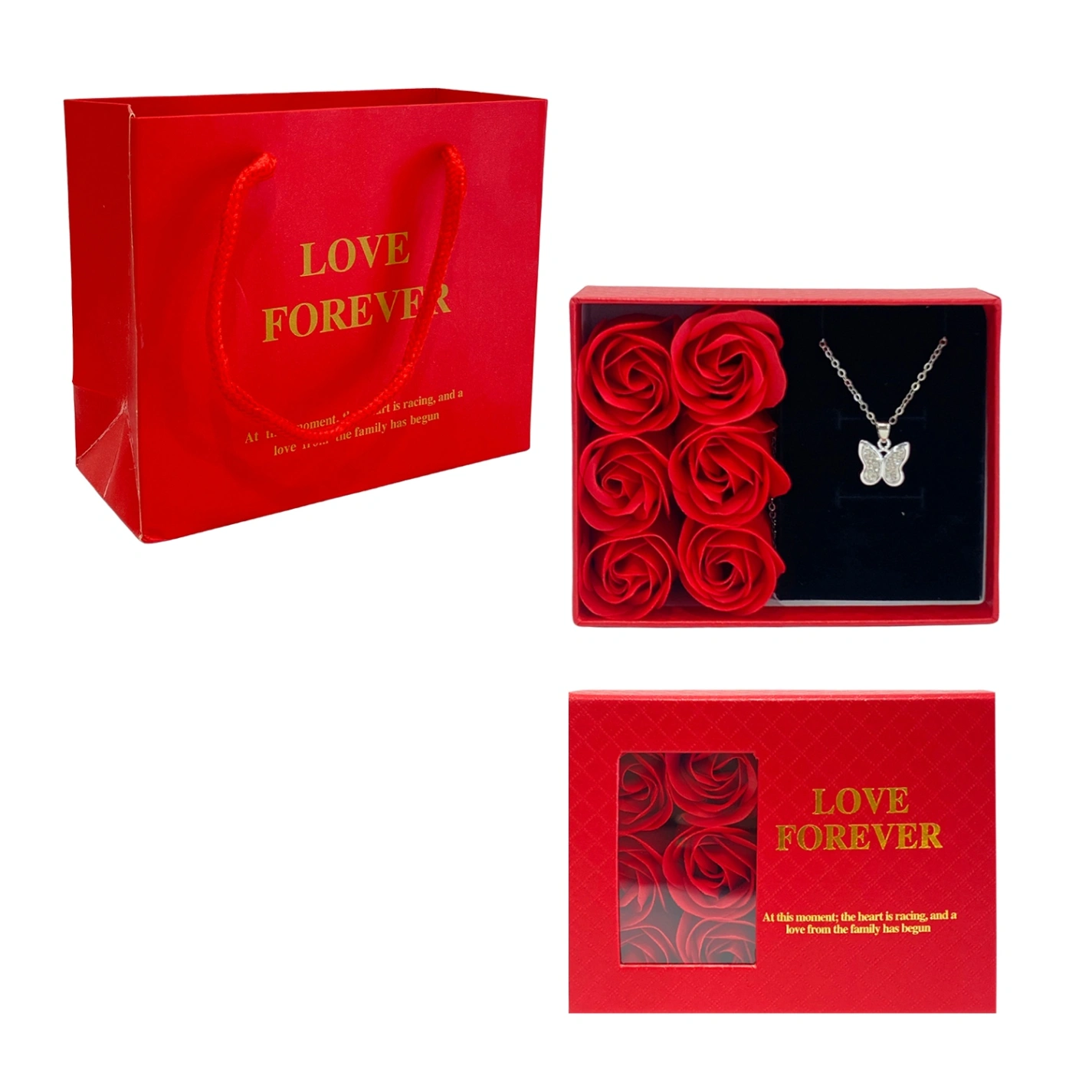 CS-13841 Rosas Artificiales con Collar en Caja