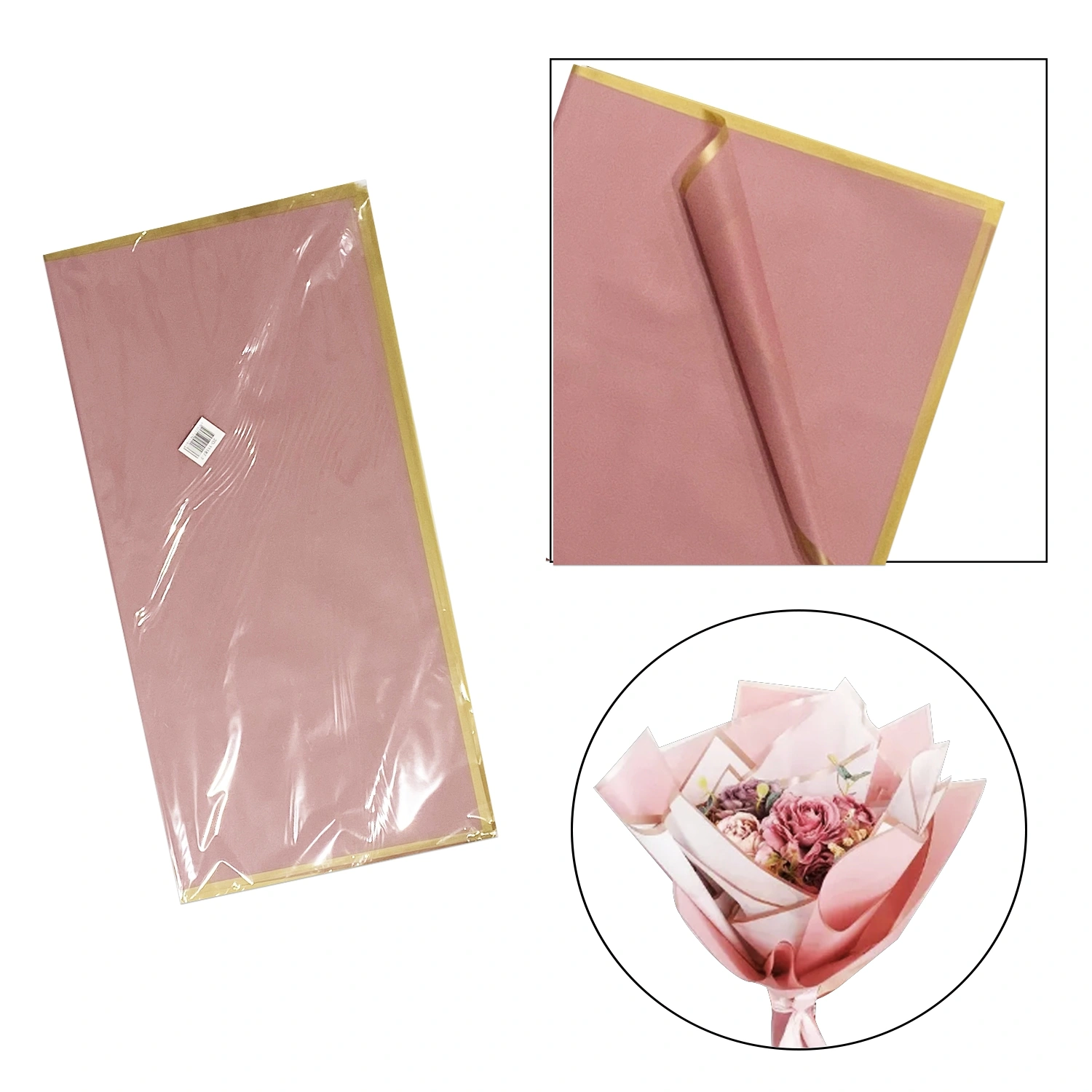 CS-11187-7 PAPEL COREANO PALO DE ROSA BORDE DORADO