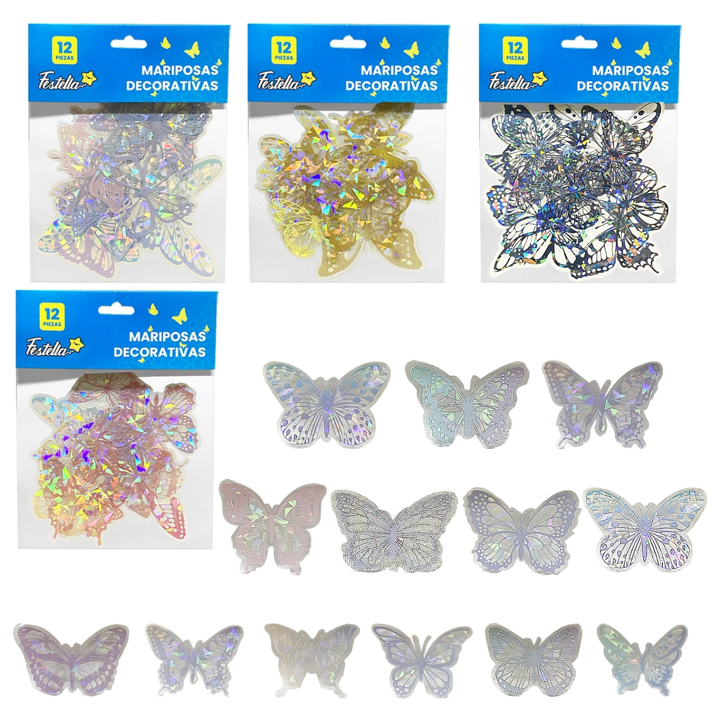CS-14087 MARIPOSA DECORATIVA  SURTIDA X 12 Und