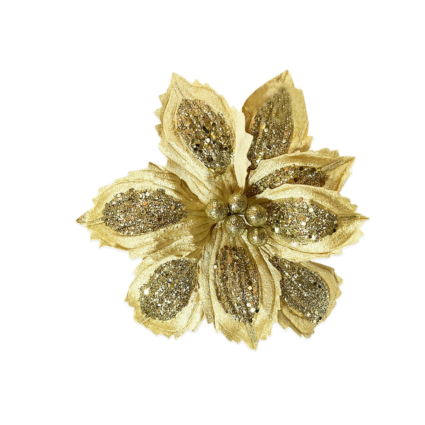 NA-TJ26-436D FLOR NAVIDEÑA DORADA