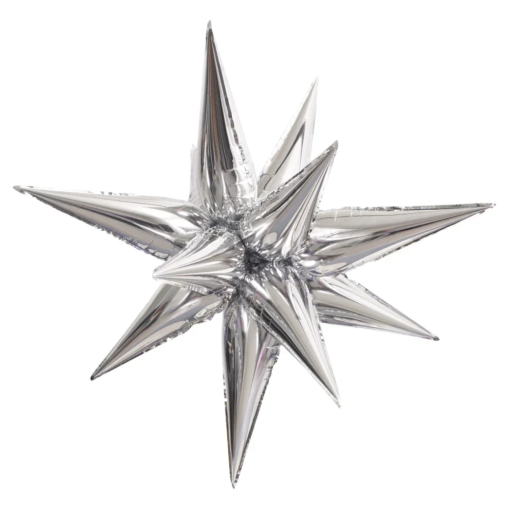 CS-6142-PL GLOBO ESTRELLA X12 PIEZAS PLATEADO 26"
