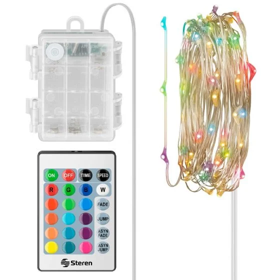 NA841-50 LUZ MULTICOLOR CON CONTROL 50 LUCES 5M