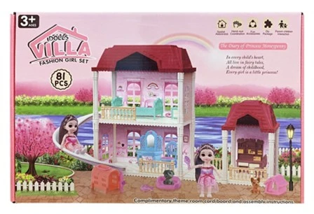 J-6101-3 CASA DE MUÑECAS CON ACCESORIOS 81 PIEZAS