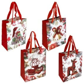 CS-10843-4 BOLSA DE REGALO NAVIDEÑA 23.5*19.5*8CM