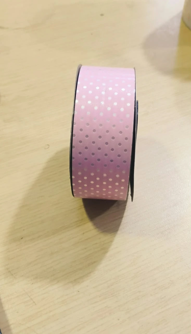 CE9X25|253 CINTA ESTAMPADA ROSA CON PUNTOS