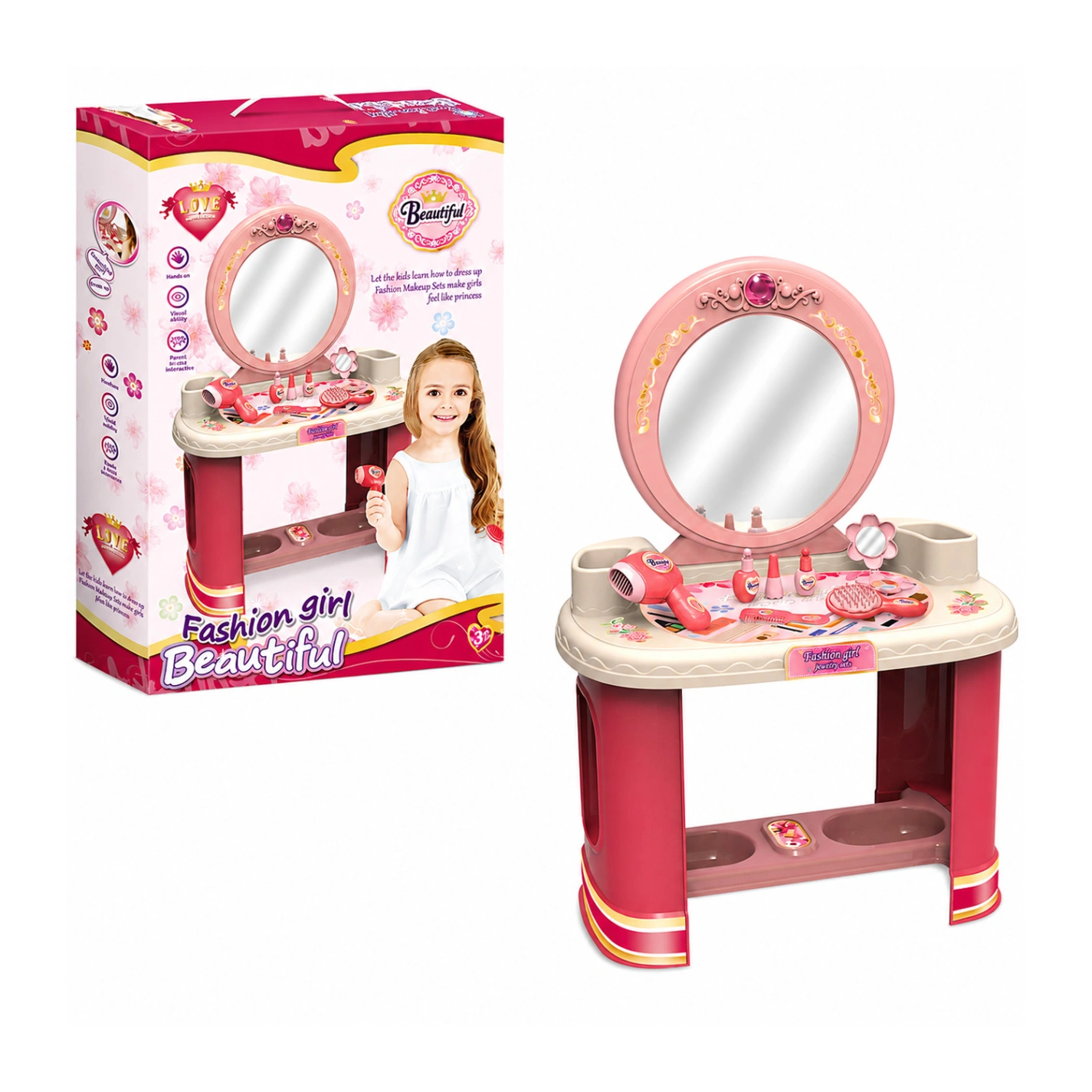 6608-1-1 TOCADOR INFANTIL CON VARITAS Y ACCESORIOS