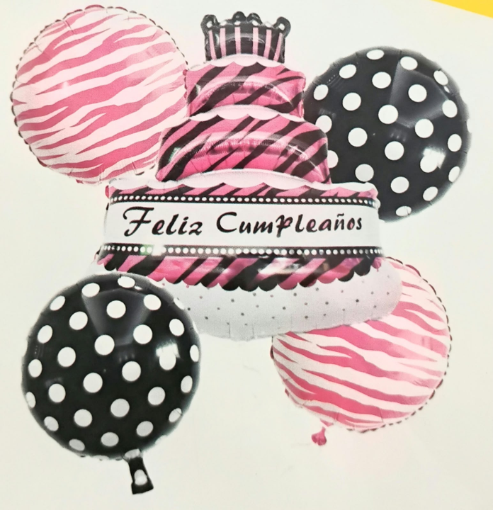 CS-6719 KIT GLOBO PASTEL FLIZ CUMPLEAÑOS X 5
