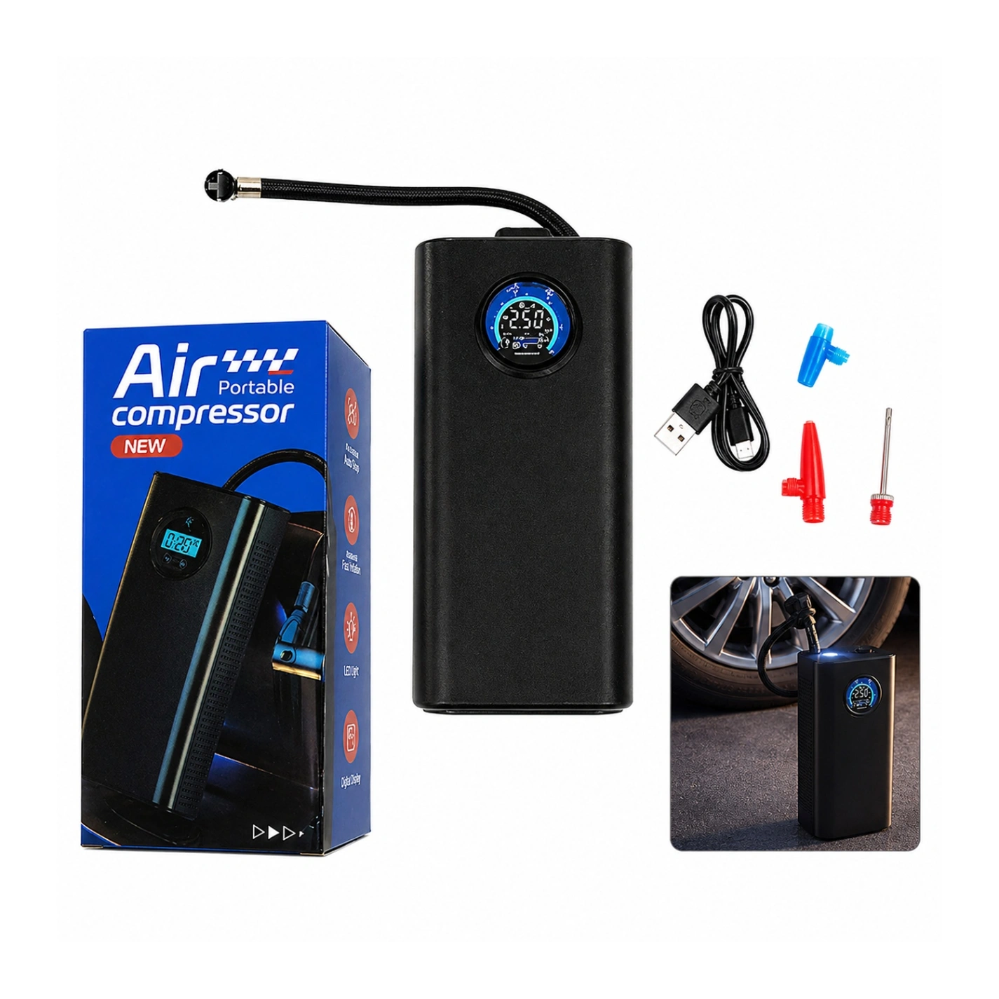 CS-15060 COMPRENSOR DE AIRE PORTATIL CON MEDIDOR
