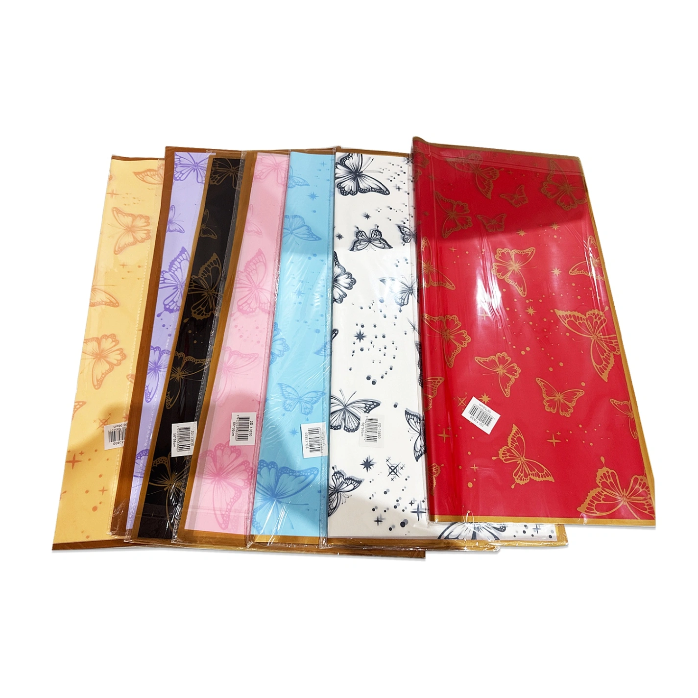 CS-13830 PAPEL COREANO MARIPOSAS BORDE DORADO X20