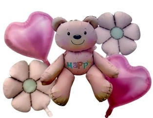 CS-12009 KIT GLOBO OSO Y FLOR X5