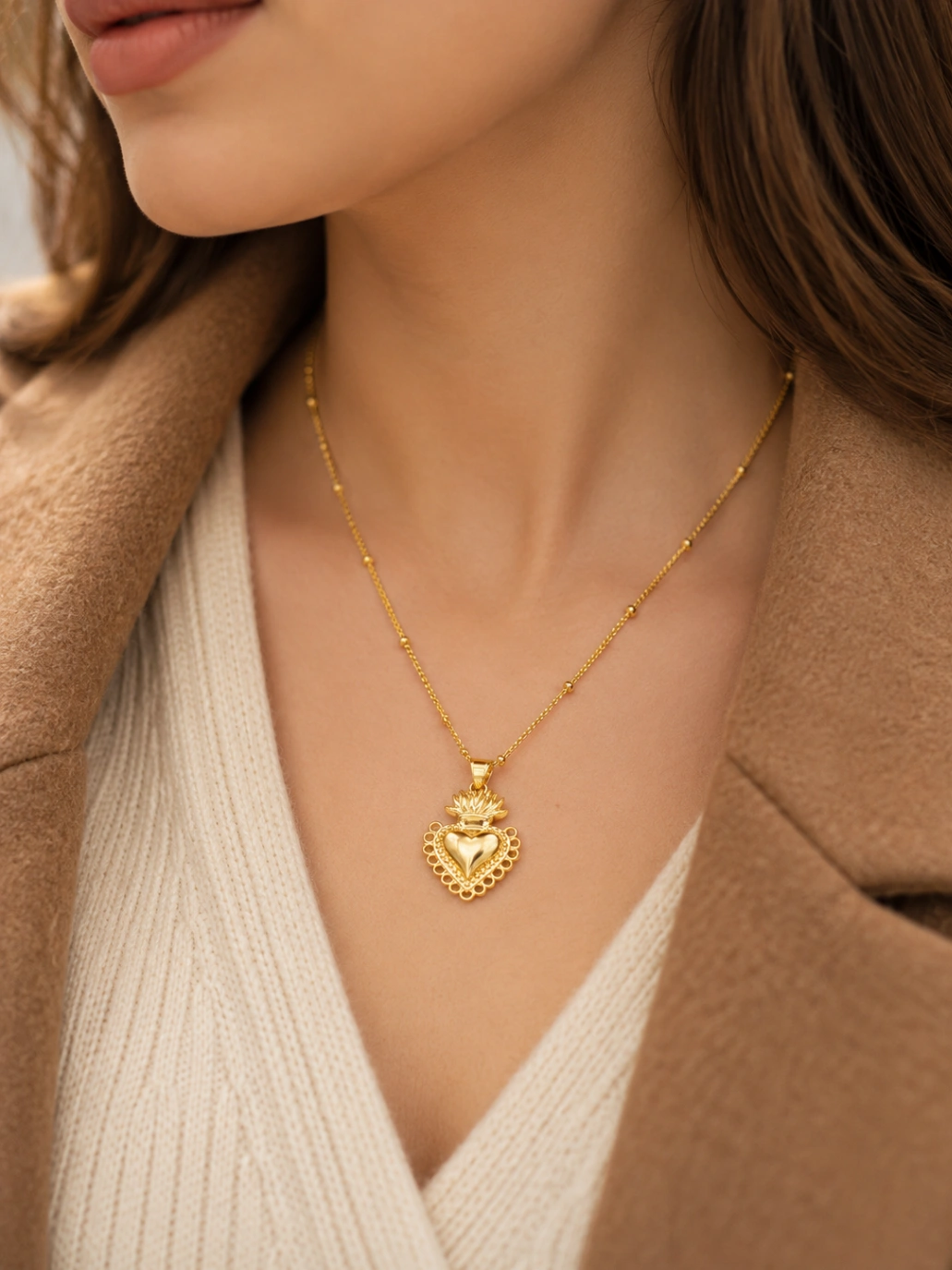 Colgante religioso corazón detente CXA1334340 OLS-C-DETENTE