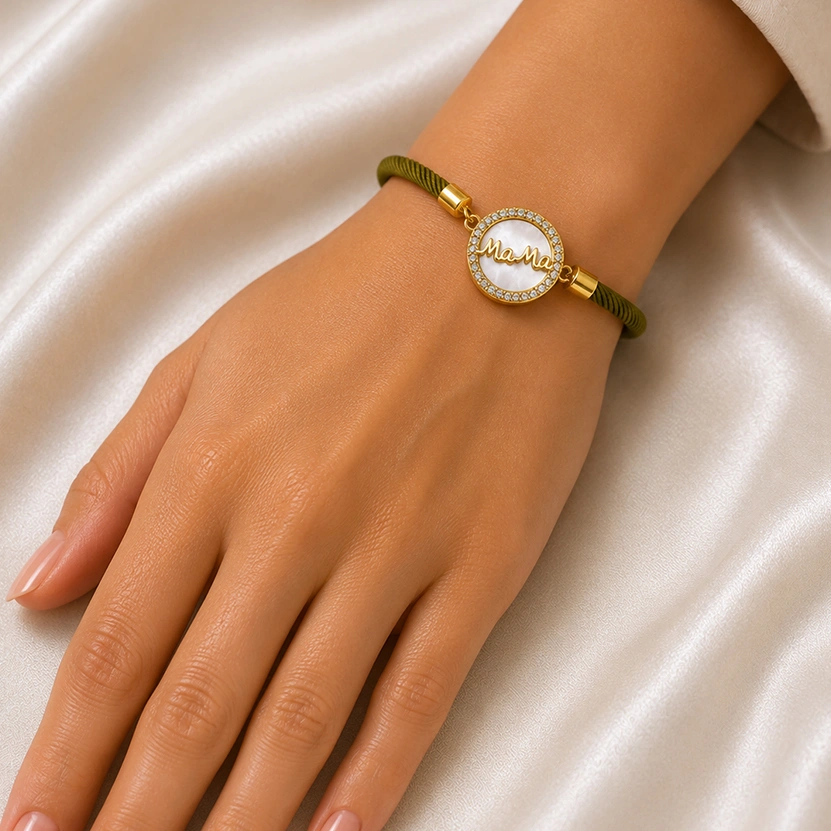 Pulsera Cordon PXA1317149 OLS-COL negroOjo, VerdeMama, grispata.