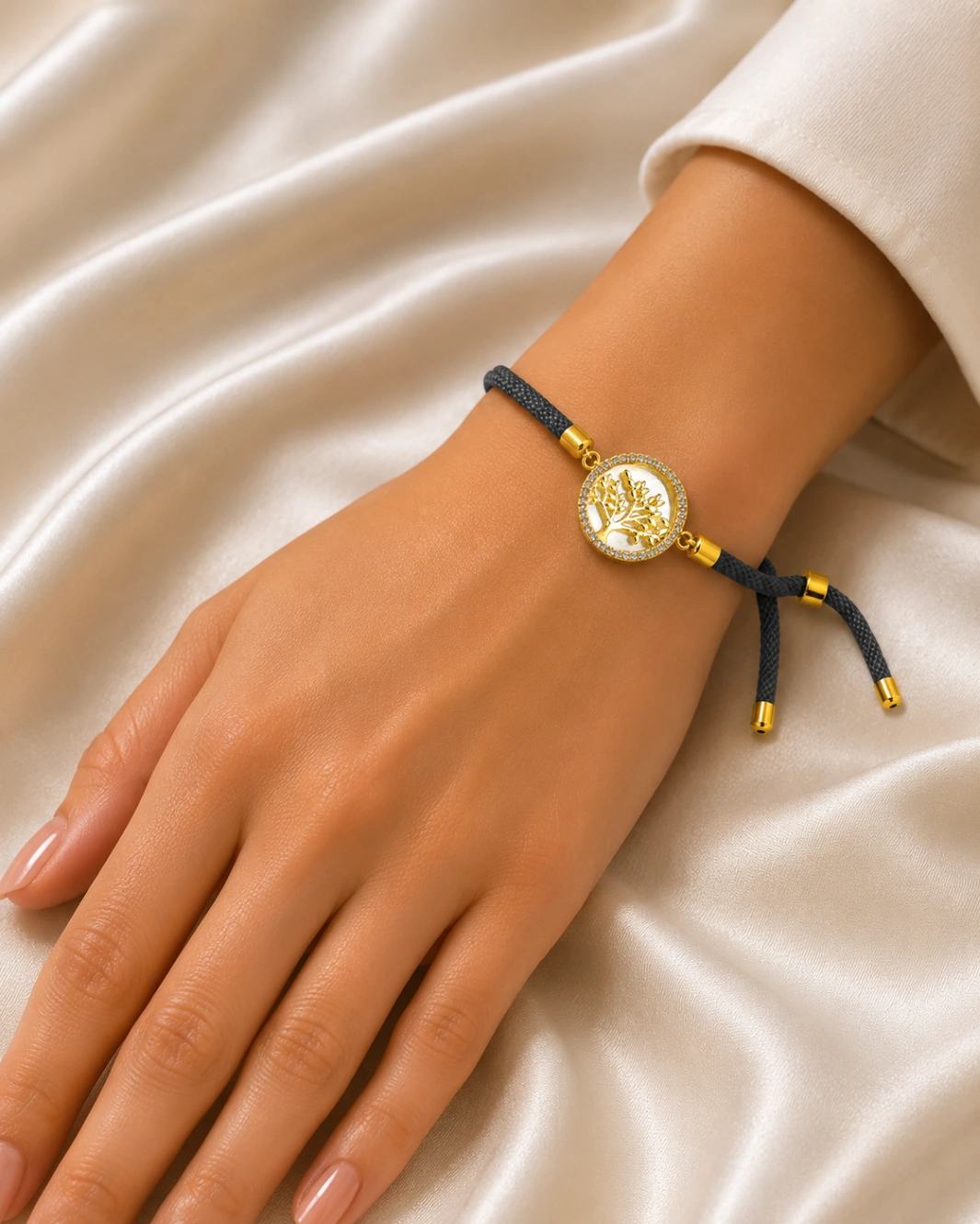 Pulsera Cordon PXA1317149 OLS-COL grisArbol, NegroVirgen, fucciaPata