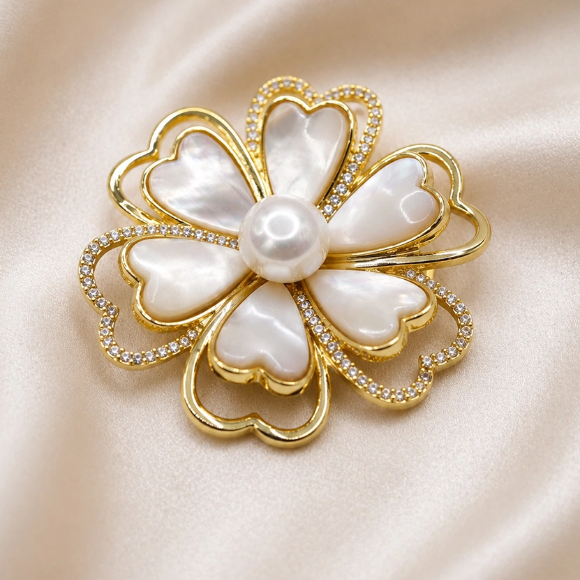Broche Perla Rosa PRE12 OLS-PERLA