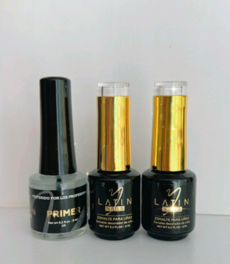 Kit: Primer, Base, Brillo 8ml *Latin nails