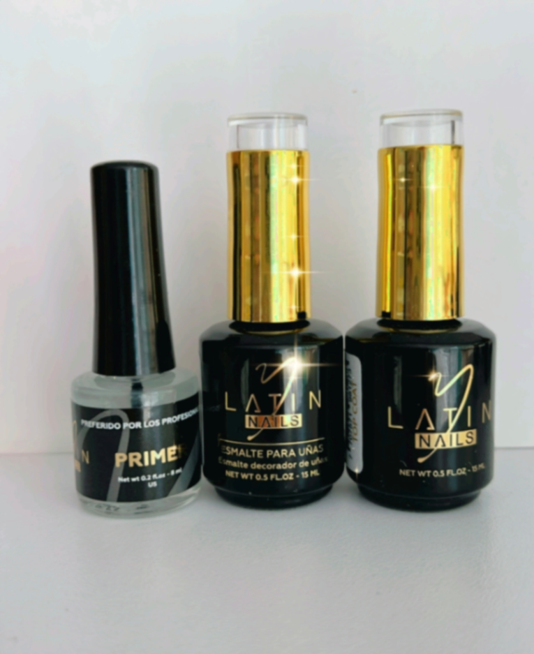 Kit: Primer, Base, Brillo 15ml *Latin nails