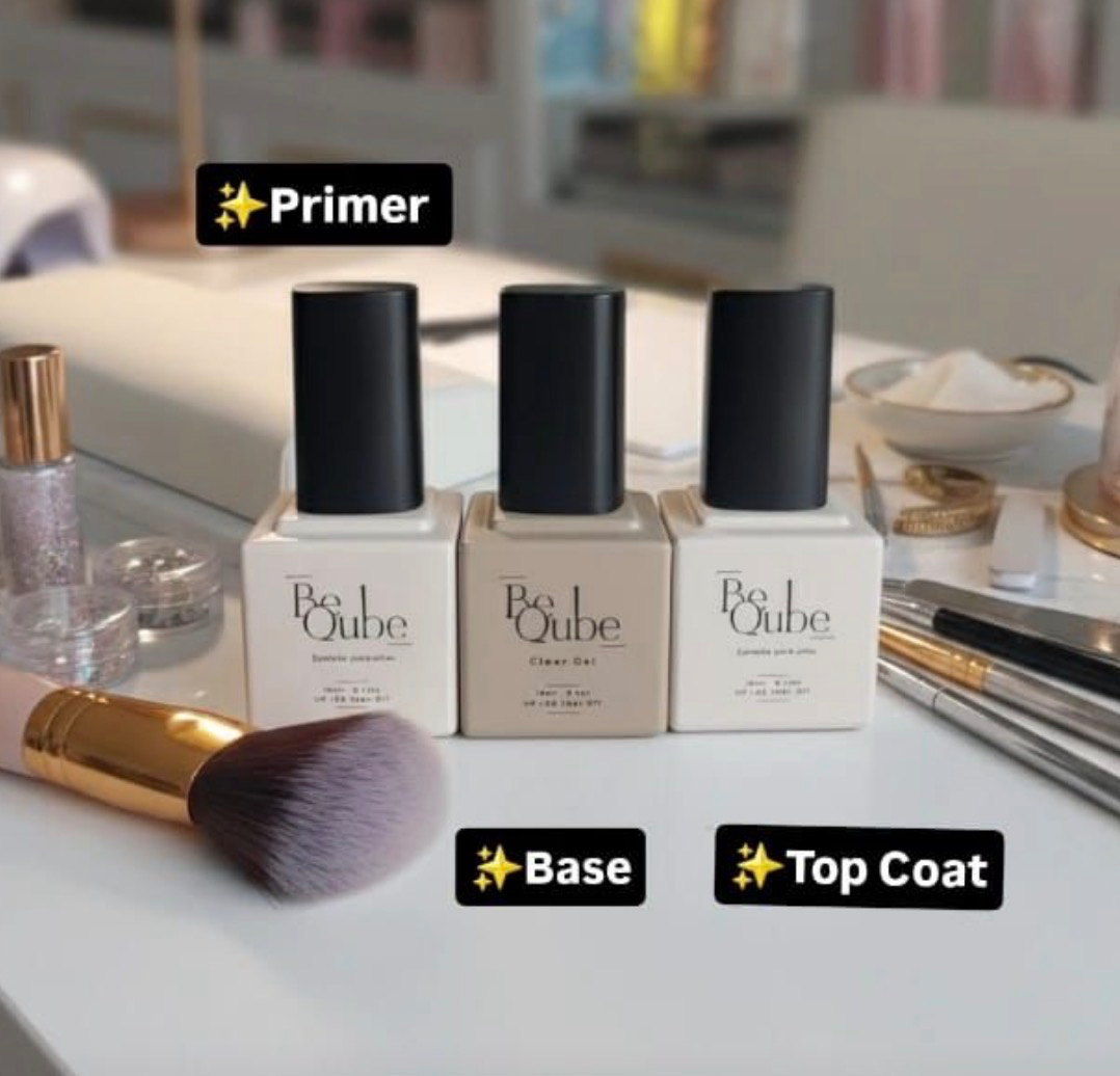 Kit: Primer, Base,Brillo *Beqube