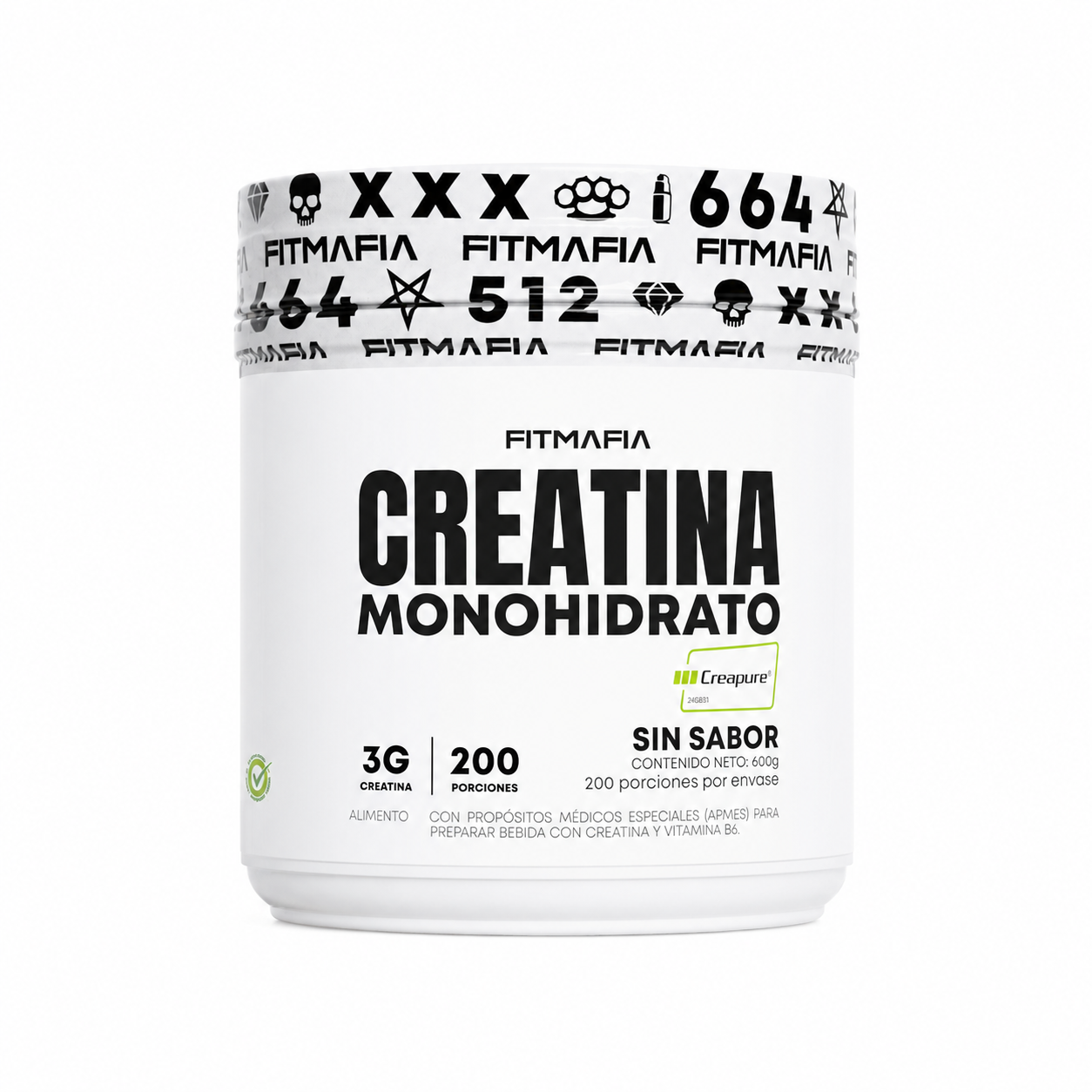 Creatina Monohidrato Creapure Fitmafia 300 Gramos