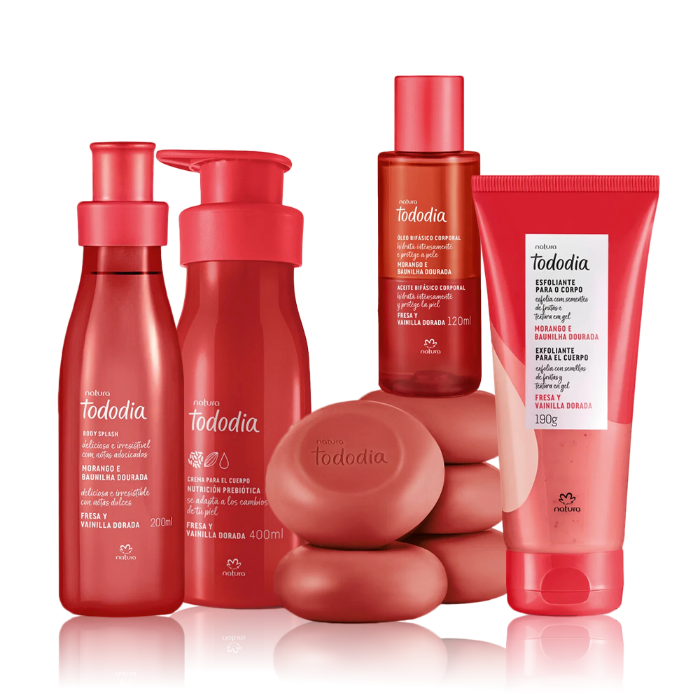 Kit Natura fresa y vainilla dorada x5