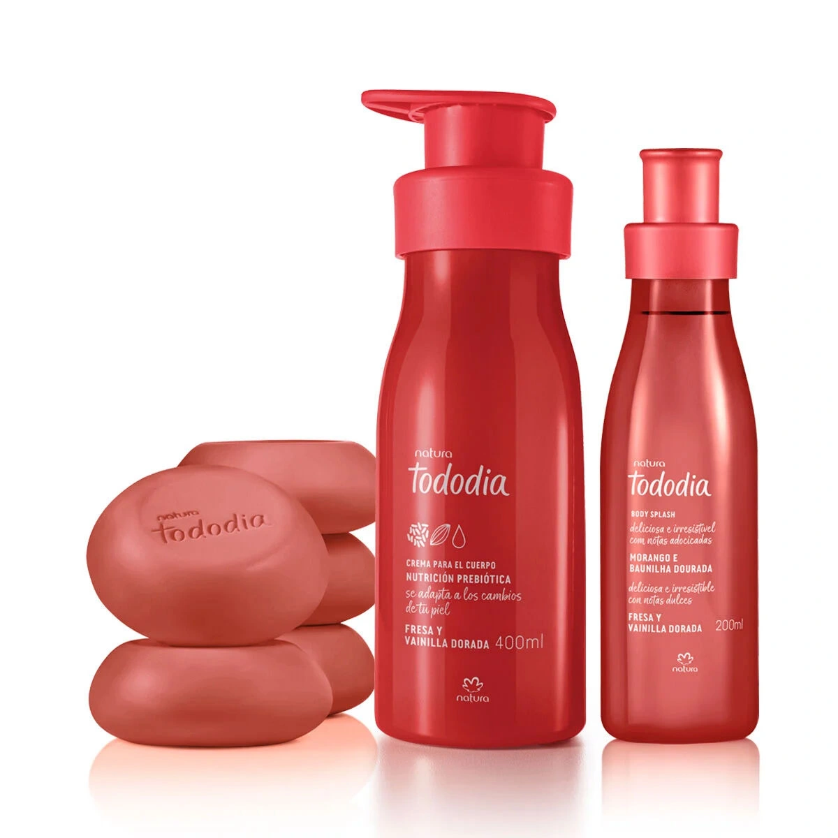 Kit Natura fresa y vainilla dorada x3