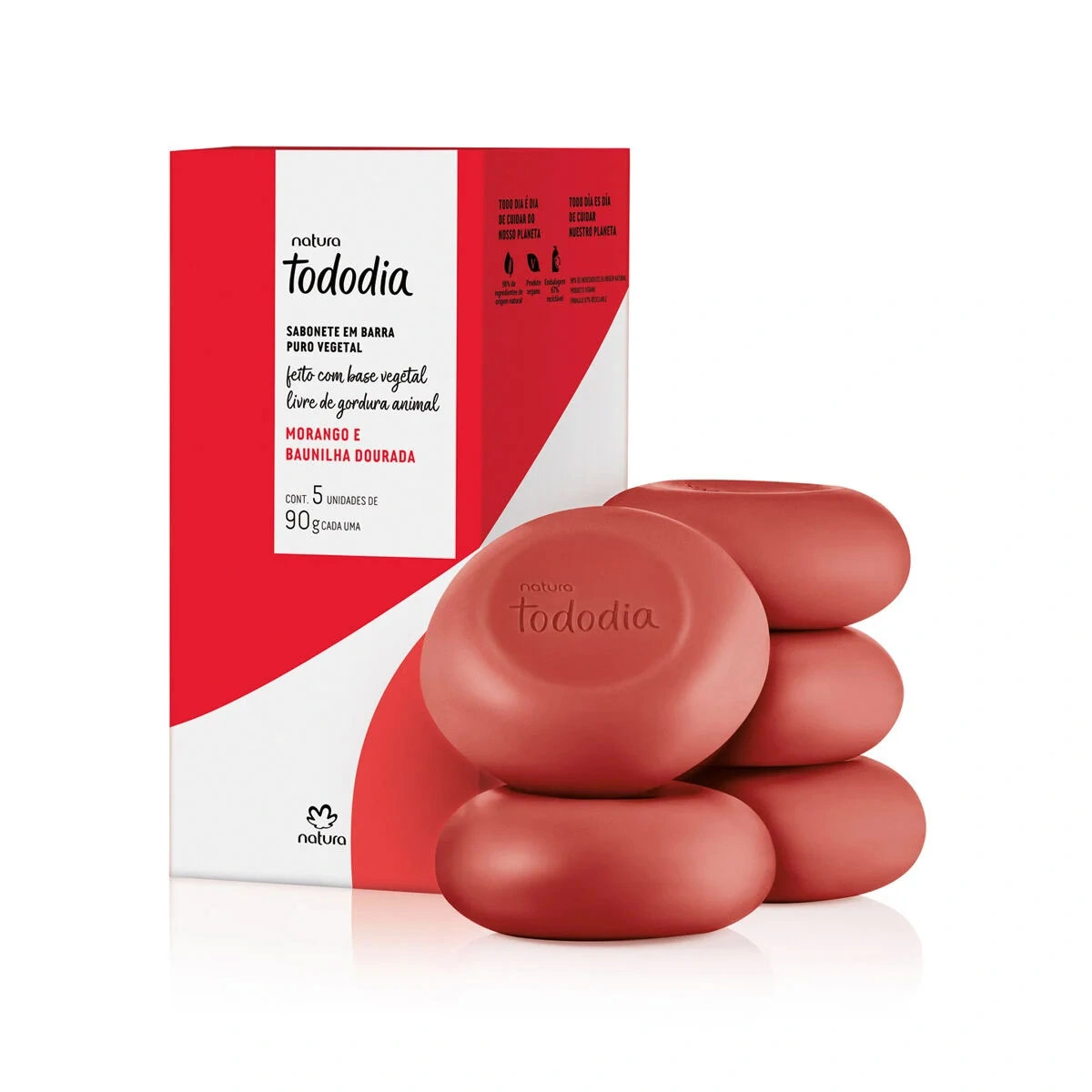 Natura Jabones fresa y vainilla dorada 5x90g