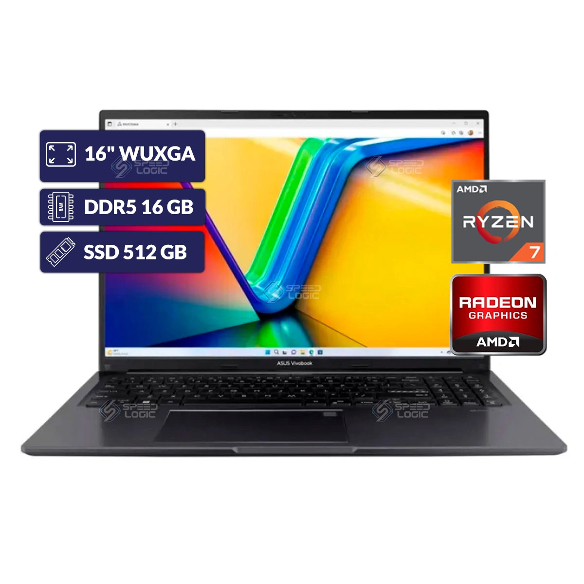 Portátil Asus Vivobook M1605naq-Mb101 | Ryz 7 170 | 16gb De Ram | M.2 Nvme 512gb | Amd Graphics | 16″ Pulgadas Wuxga | Negro