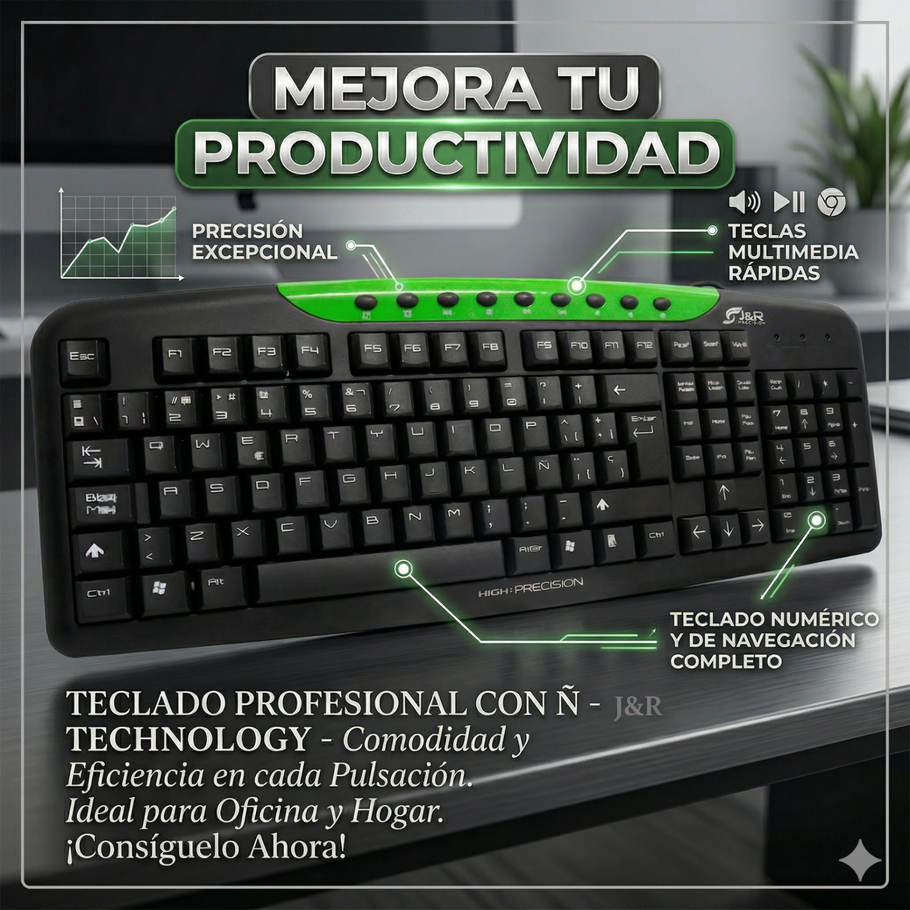 TECLADO MULTIMEDIA ALAMBRICO TMJR008
