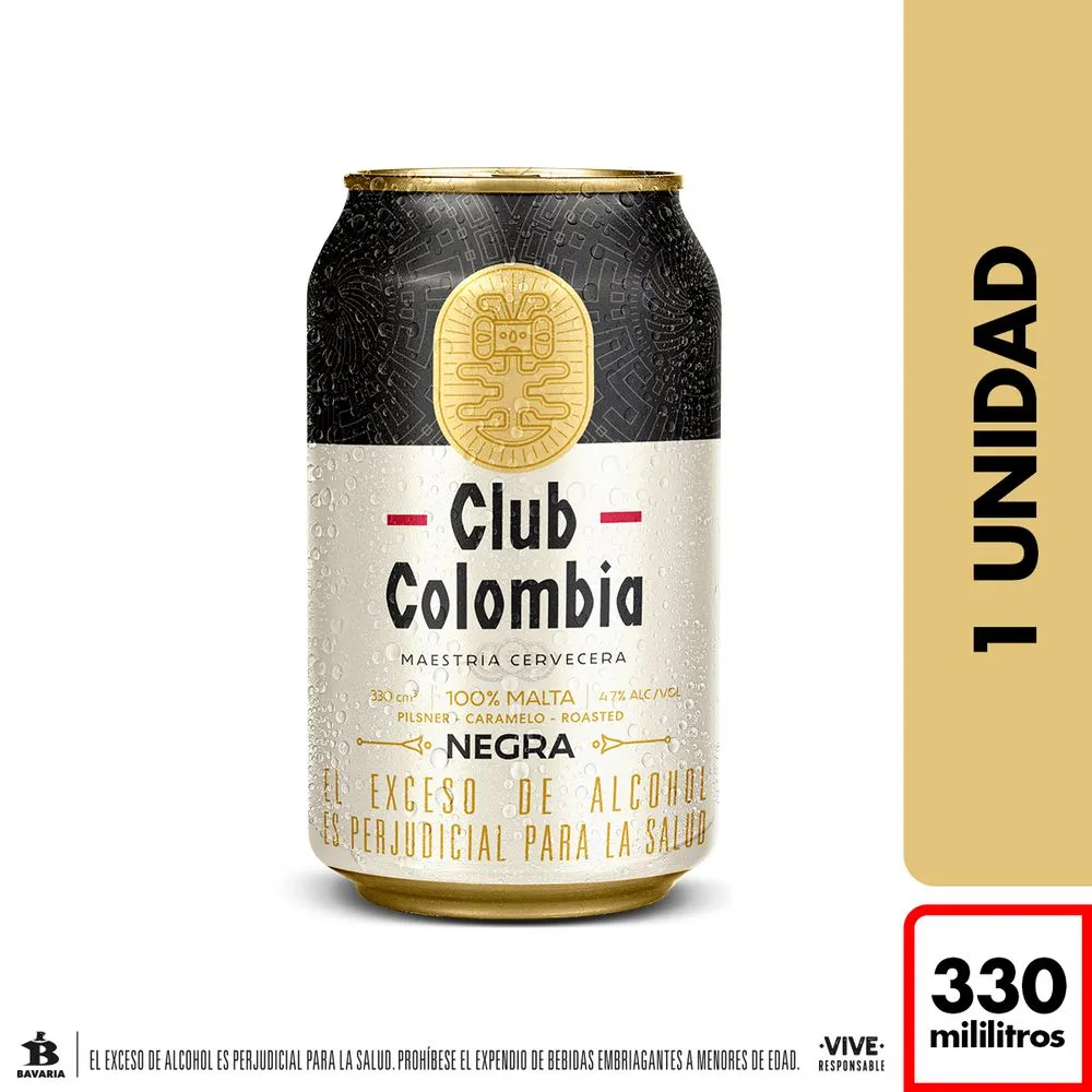 Cerveza Club Colombia negra lata