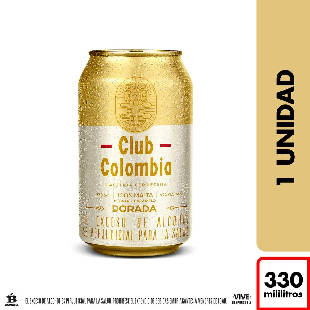Cerveza Club Colombia dorada lata