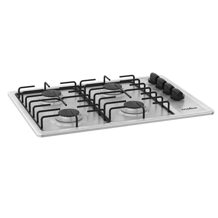 Estufa de empotrar MABE 60 cms 4 Puestos Gas Natural PM6044ENA0 Acero Inoxidable