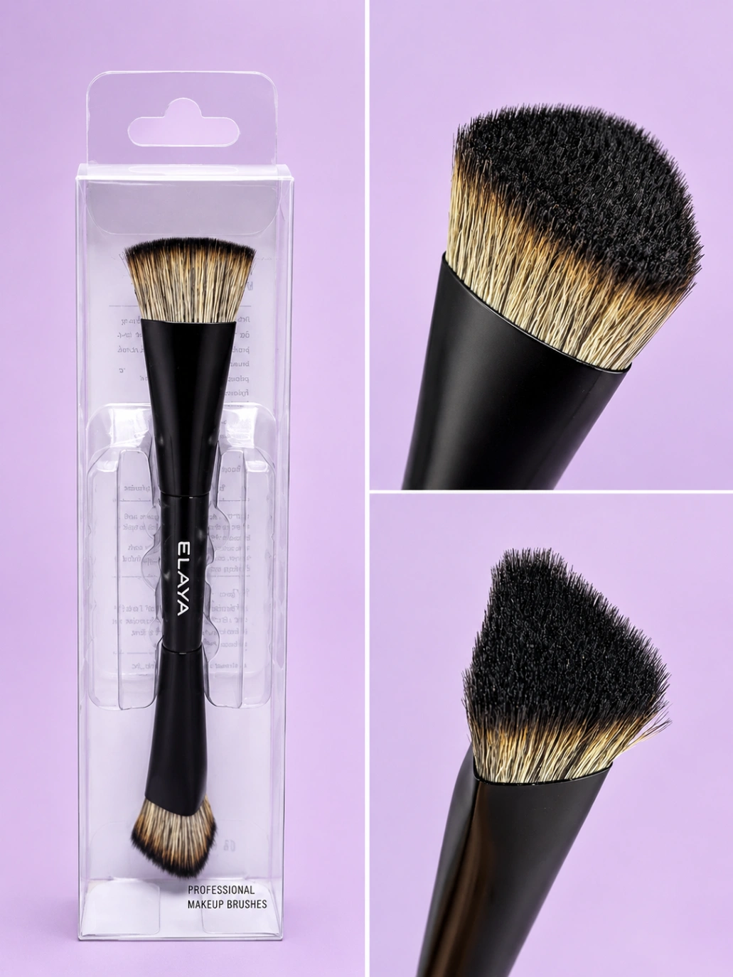 Brocha triangular doble para Base y Corrector Elaya