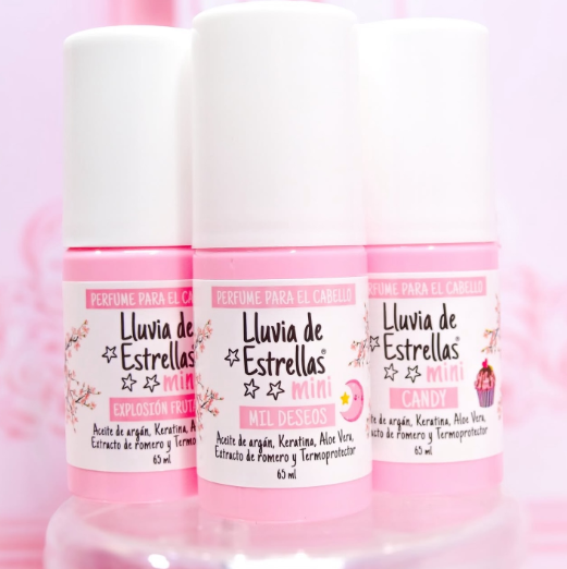 Mini perfumes para el cabello lluvia de estrellas