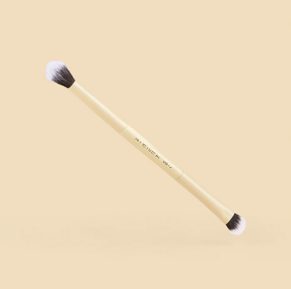 Brocha Duo Glam Plana Crema y Difuminadora